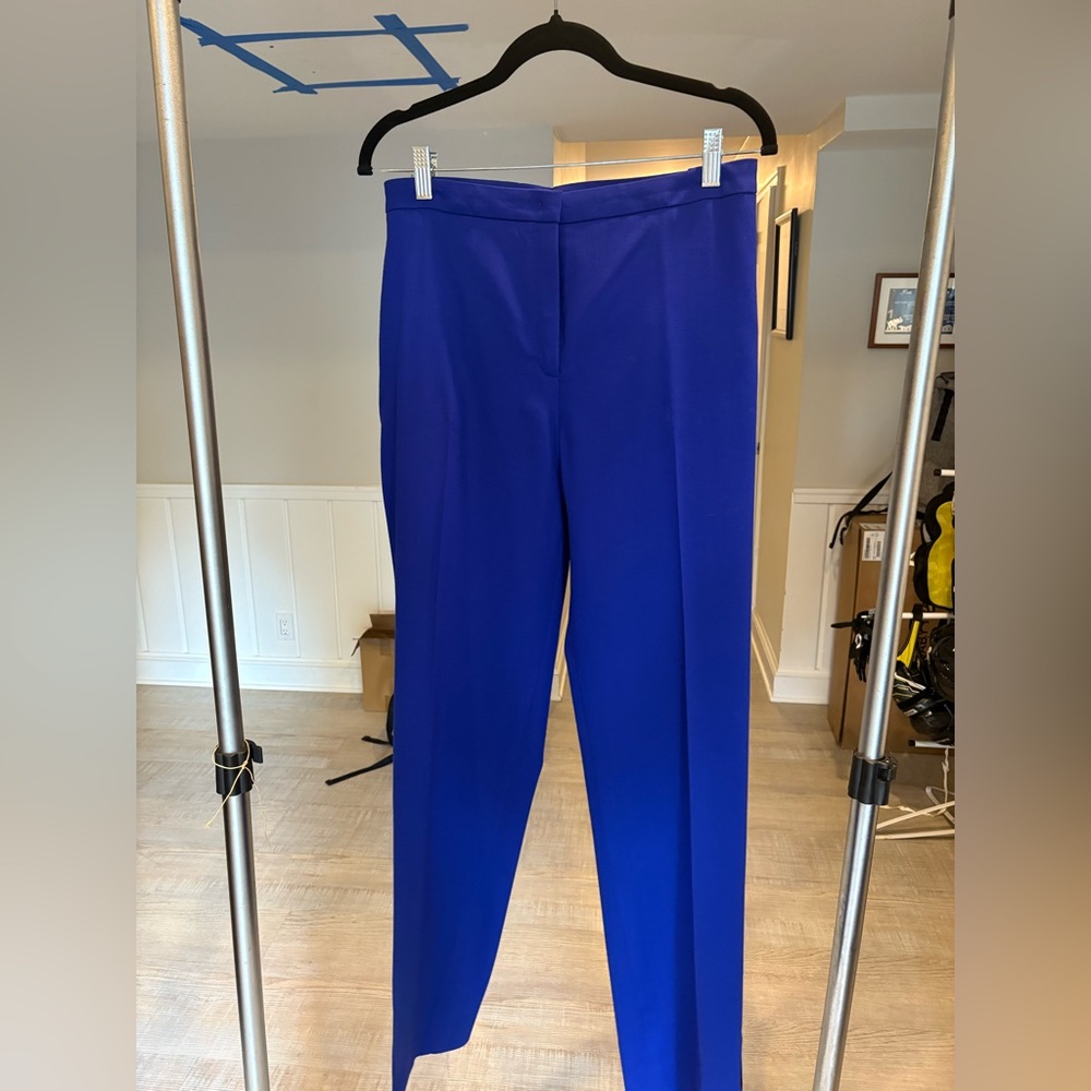 Escada Royal Blue Straight-Leg Tailored Pants